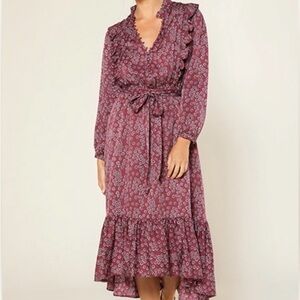 OuterKnown Kelly Slaters Brand Organic Cotton and Silk Cottage Core Midi Dress